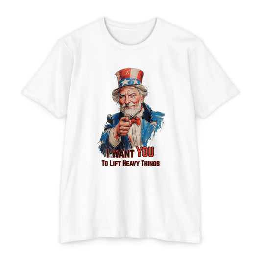 Uncle Sam Fitness T-shirt, Motivational Gym Wear, Lift Heavy Things Tee, Funny Workout Top, Gift for Gym Lovers