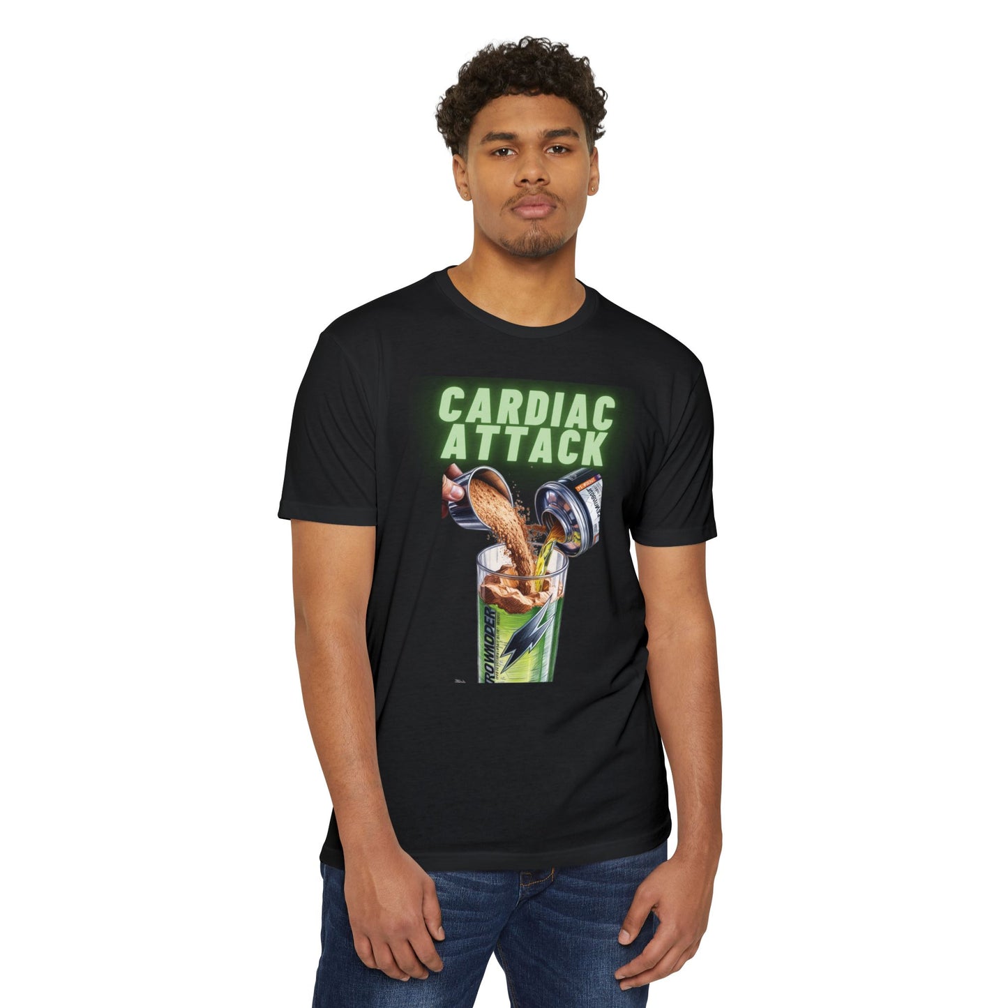 Cardiac Attack Green Graphic Tee - Unisex CVC Jersey T-shirt