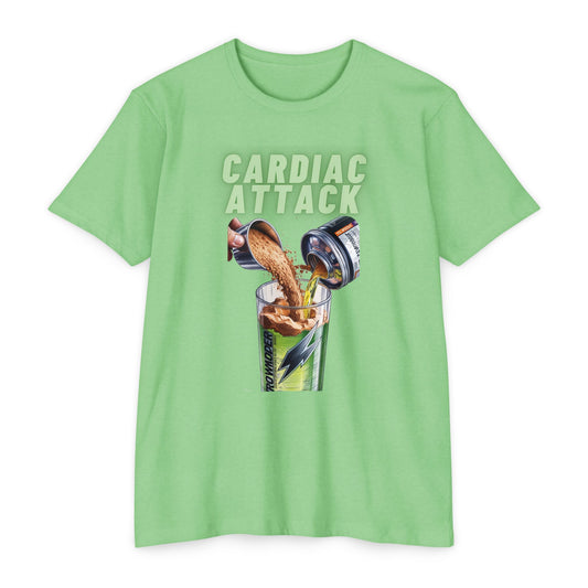 Cardiac Attack Green Graphic Tee - Unisex CVC Jersey T-shirt
