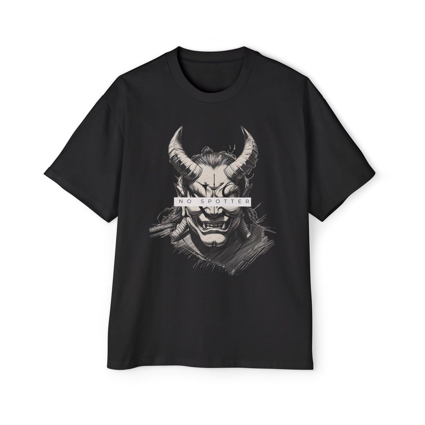 No Spotter Grey Oni Men's Oversized Graphic Tshirt