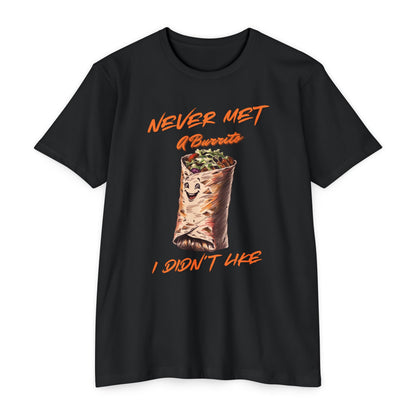 Burrito Lover T-Shirt - "Never Met a Burrito I Didn't Like"