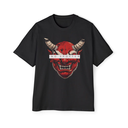 No Spotter Red Oni Men's Oversized Graphic Tshirt