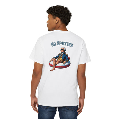Unisex Pocket Tee - No Spotter! Graphic T-Shirt for BBQs, Pool Parties, Summer Fun, Lounge Wear, Gift Ideas
