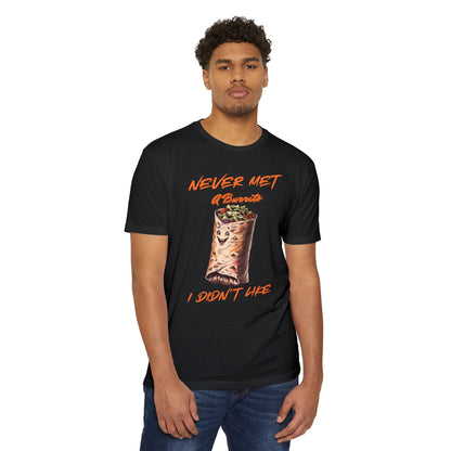 Burrito Lover T-Shirt - "Never Met a Burrito I Didn't Like"