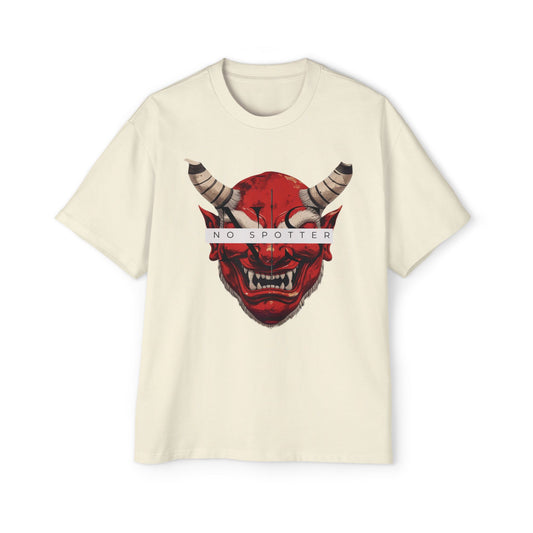 No Spotter Red Oni Men's Oversized Graphic Tshirt