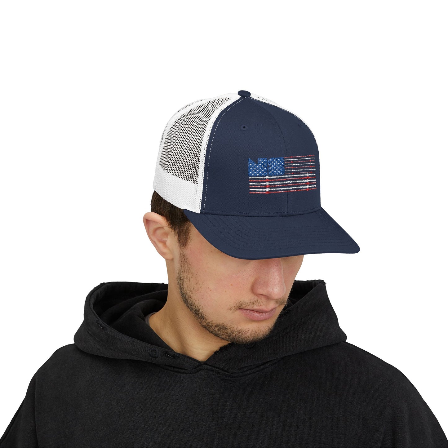 Patriotic Snapback Trucker Cap for Outdoor Adventures, Adjustable, USA Flag Design, Perfect for Memorial Day, 4th of July, Festivals, Gifts