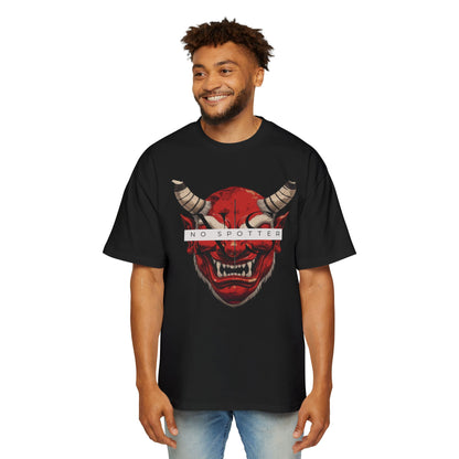 No Spotter Red Oni Men's Oversized Graphic Tshirt