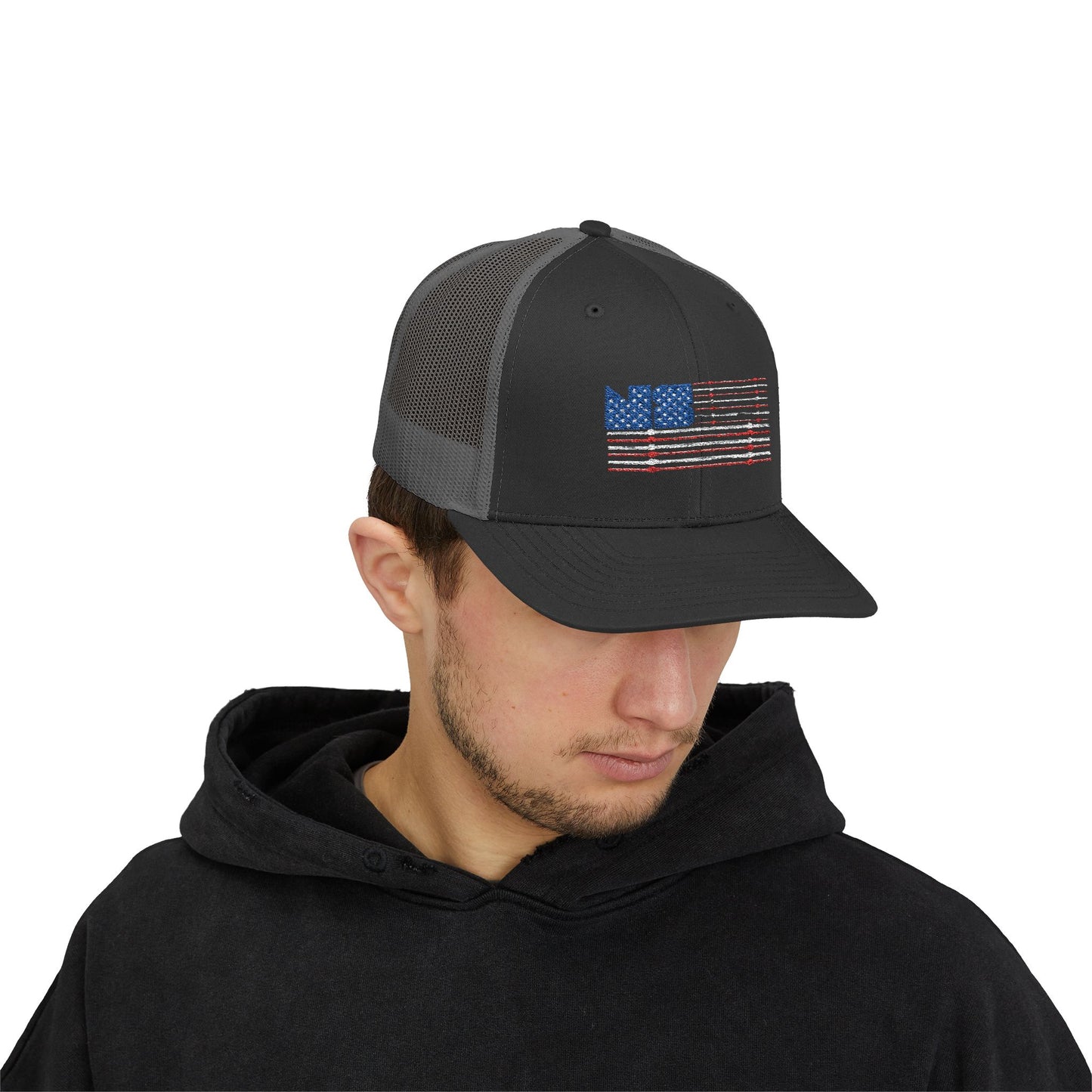 Patriotic Snapback Trucker Cap for Outdoor Adventures, Adjustable, USA Flag Design, Perfect for Memorial Day, 4th of July, Festivals, Gifts