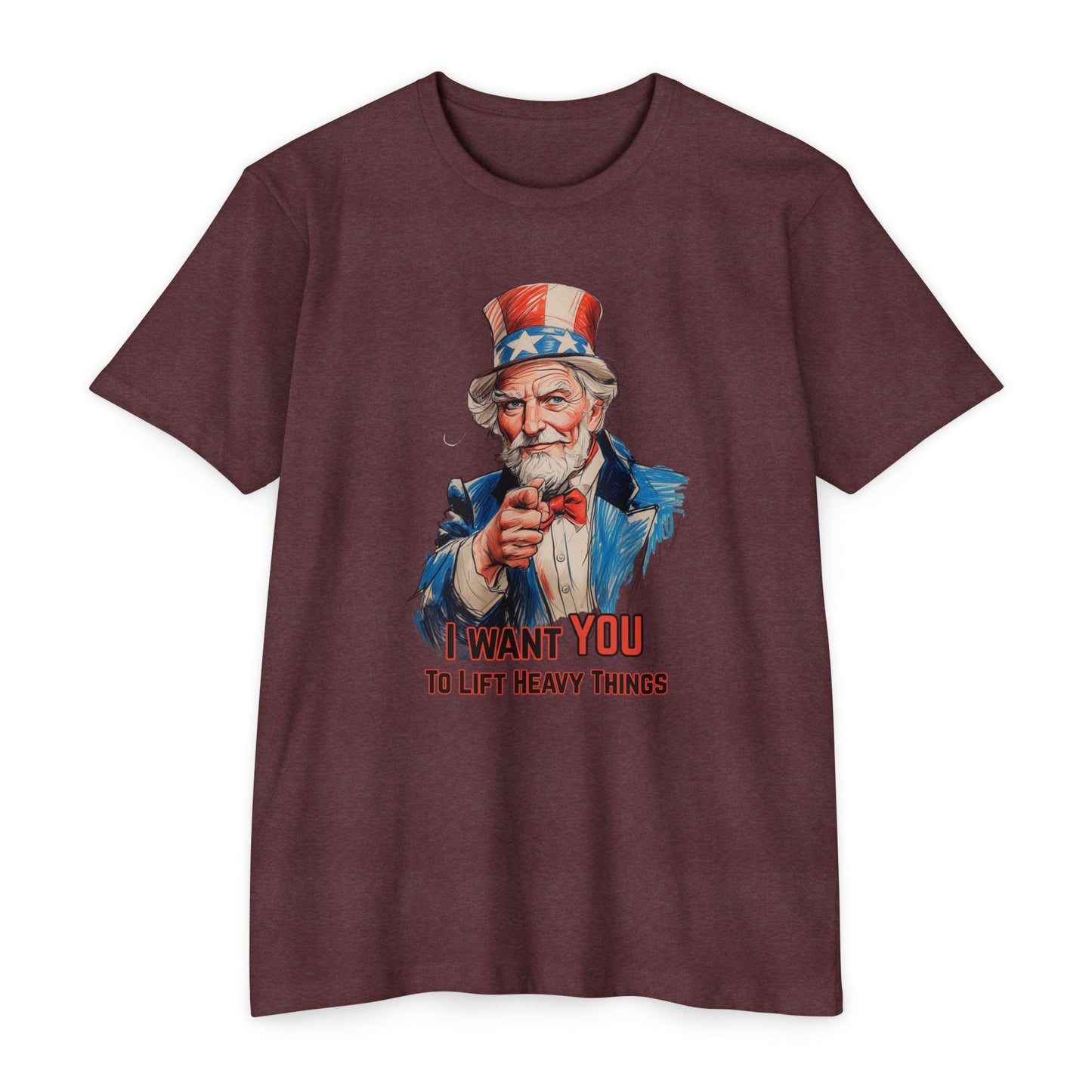 Uncle Sam Fitness T-shirt, Motivational Gym Wear, Lift Heavy Things Tee, Funny Workout Top, Gift for Gym Lovers