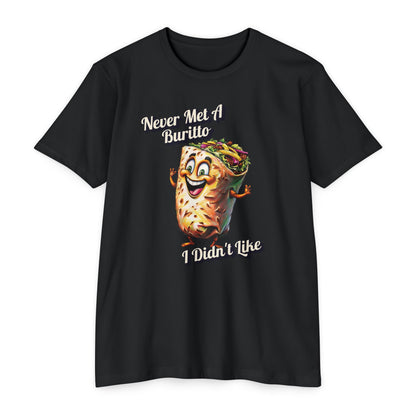 Burrito Lover 2 T-Shirt - "Never Met a Burrito I Didn't Like"