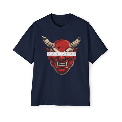 No Spotter Red Oni Men's Oversized Graphic Tshirt